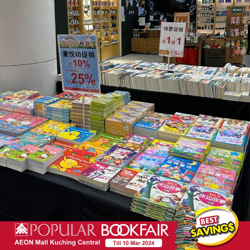 Now Till Mar Popular Book Fair At Aeon Mall Kuching Central