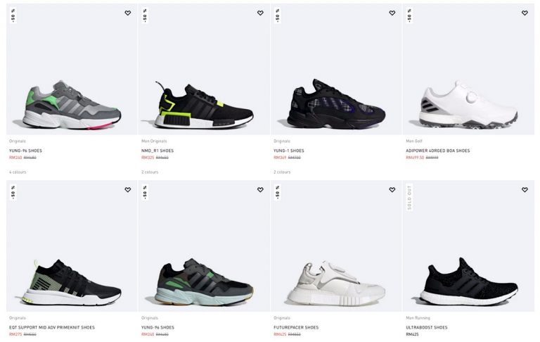 Today onwards: Adidas Clearance Sale! 50% off over 100+ shoes! Half ...