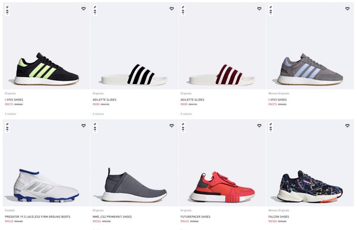 Today onwards: Adidas Clearance Sale! 50% off over 100+ shoes! Half ...