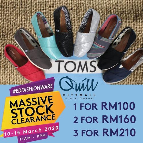 Toms Massive Stock Clearance Sale at 