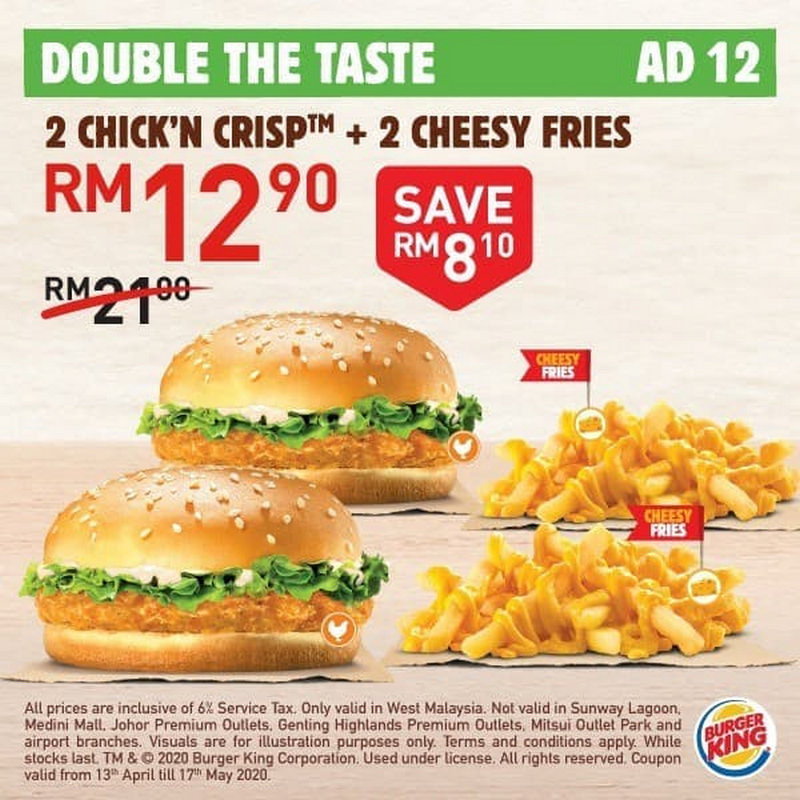 13 Apr-17 May 2020: Burger King Double the Taste Promo ...