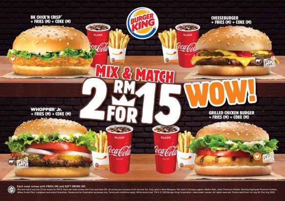 1-31 Jul 2020: Burger King Mix & Match Promo - EverydayOnSales.com