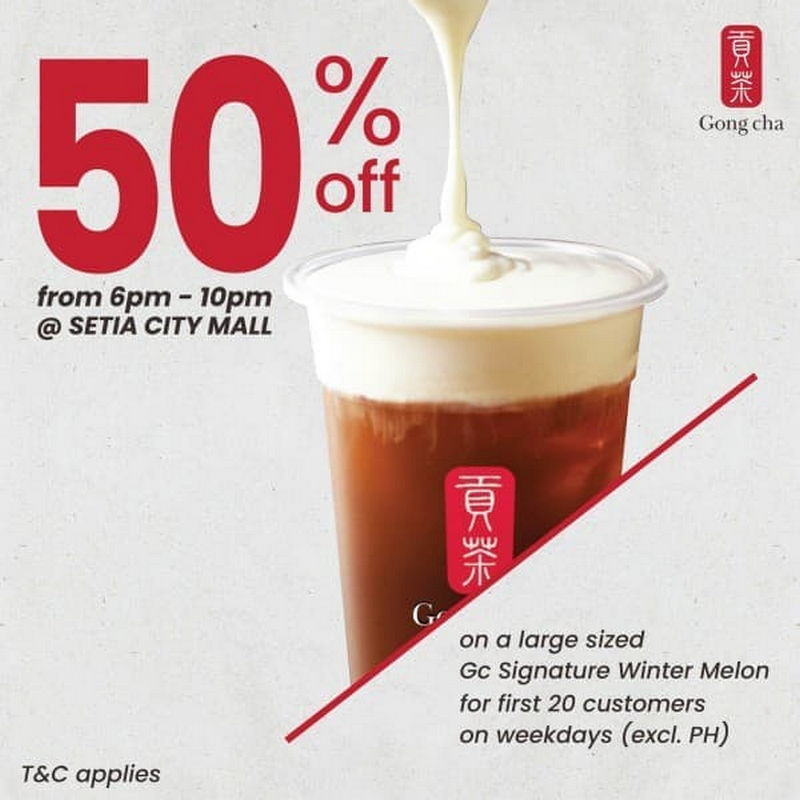 6 Jul 2020 Onward Gong Cha Winter Melon Tea 50 off Promo at