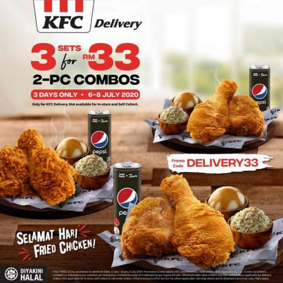 6-8 Jul 2020: KFC Delivery 3 Sets 2-PC Combos Promotion ...