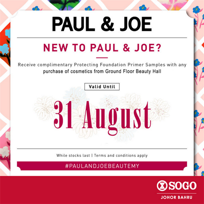 Now Till 31 Aug 2020 Sogo Free Paul Joe Protecting Foundation Primer Samples Everydayonsales Com