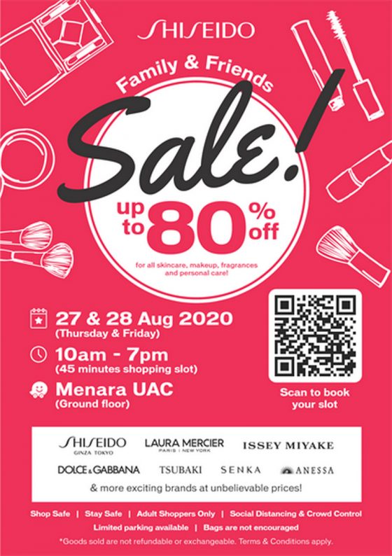 2728 Aug 2020 Shiseido Friends & Family Sale at Menara UAC