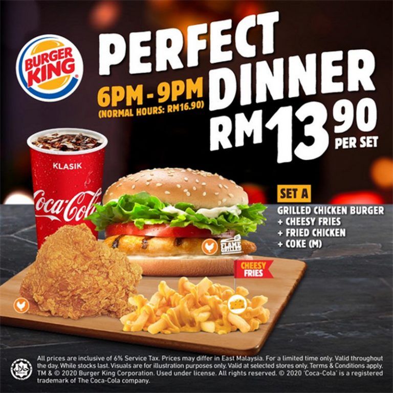 9 Sep 2020 Onward: Burger King Perfect Dinner Set Promo ...