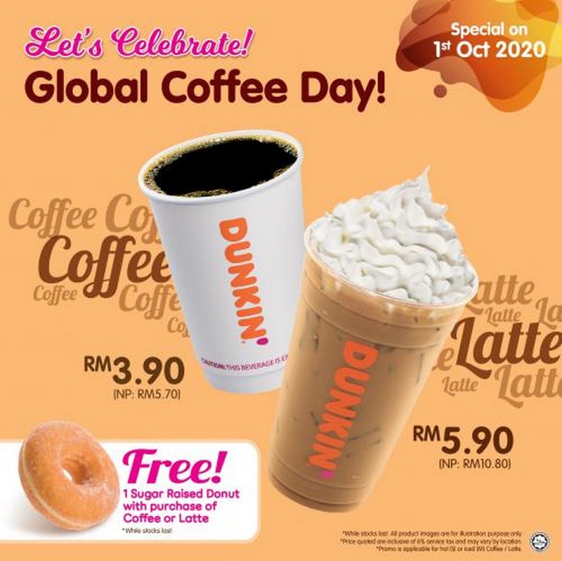 1 Oct 2020 Dunkin Donuts International Coffee Day Promo