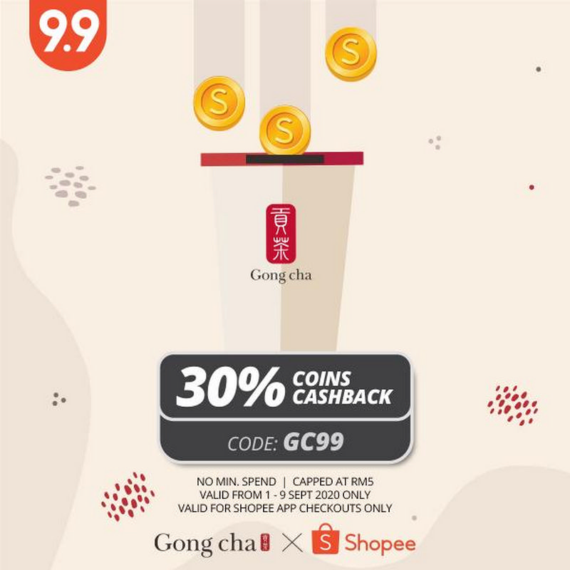 1 9 Sep 2020 Gong Cha 9.9 Sale on Shopee EverydayOnSales