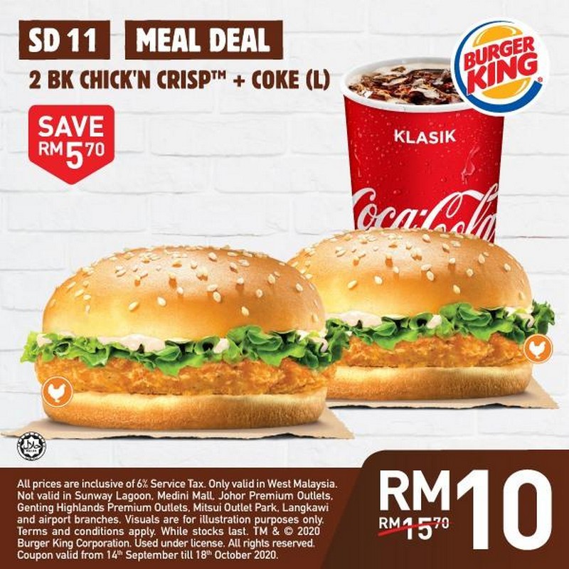 14 Sep 18 Oct 2020 Burger King Meal Deal Promo 3278