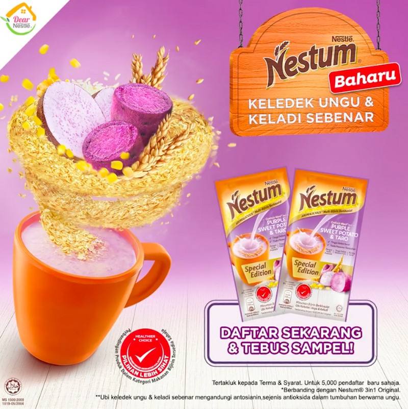 NESTLE NESTUM Grains & More 3in1 Purple Sweet Potato & Taro for a