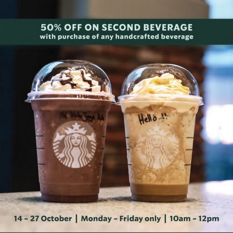 14-27 Oct 2020: Starbucks 50% off Oct Promotion - EverydayOnSales.com