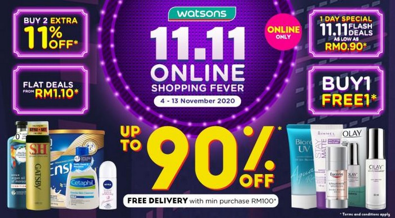 4 13 Nov 2020 Watsons 11 11 Online Shopping Fever Sale Everydayonsales Com