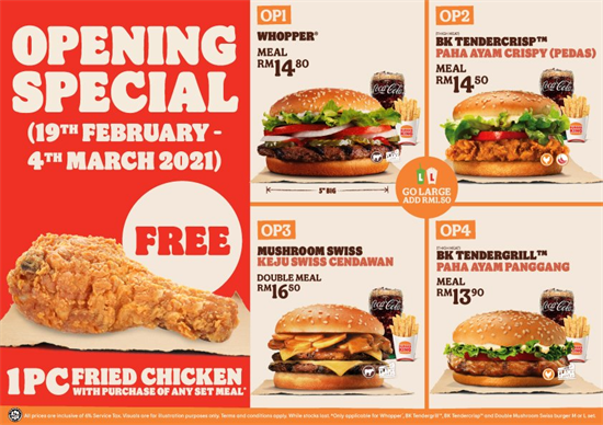 19 Feb-4 Mar 2021: Burger King New Opening Special Deals at Menara Hap ...