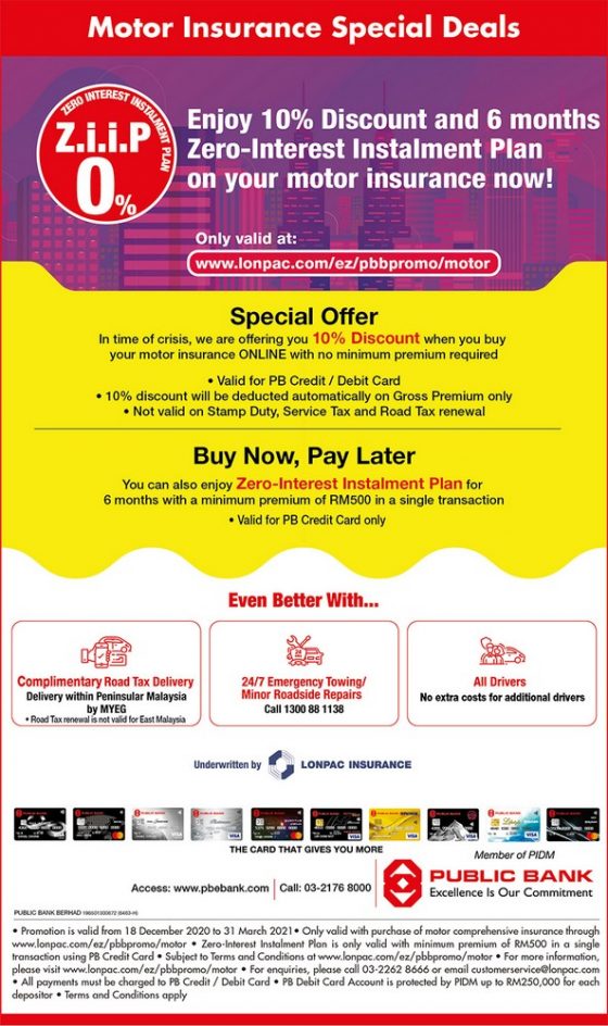 Now till 31 Mar 2021: Lonpac Motor Insurance Special Deal ...