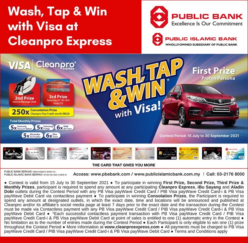 Now Till 30 Sep 2021 Cleanpro Express Wash Tap Win Contest With Public Bank Everydayonsales Com