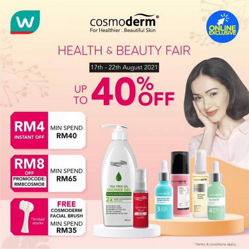 17-22 Aug 2021: Watsons Online Cosmoderm Health & Beauty Fair Sale ...