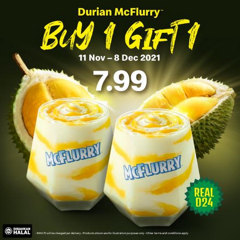 11 Nov8 Dec 2021 McDonald's D24 Durian McFlurry Buy 1 Free 1