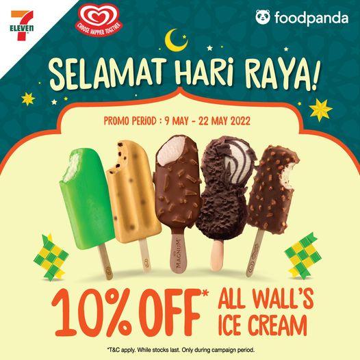 9-22 May 2022: 7 Eleven FoodPanda Wall's Ice Cream 10% OFF Promotion ...