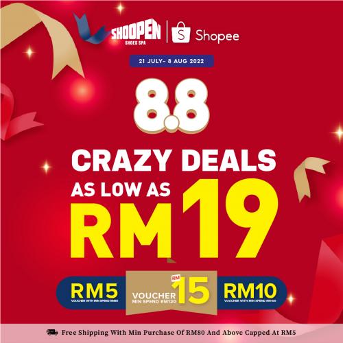 21 Jul-8 Aug 2022: Shoopen Shopee 8.8 Crazy Deals - Everydayonsales.com