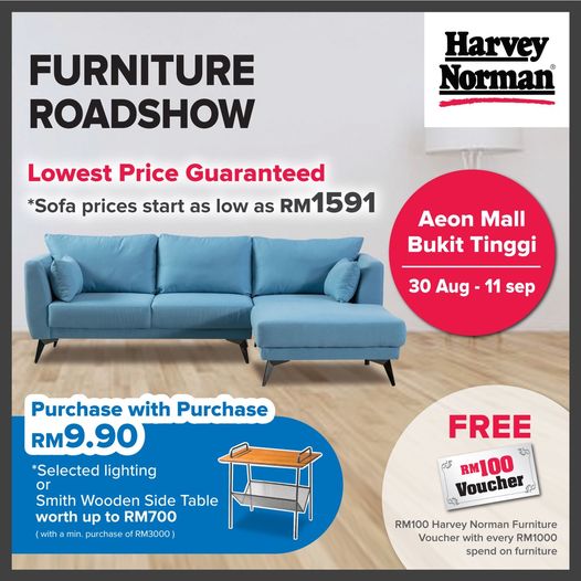 30 Aug11 Sep 2022 Harvey Norman Furniture Roadshow at Aeon Mall Bukit Tinggi