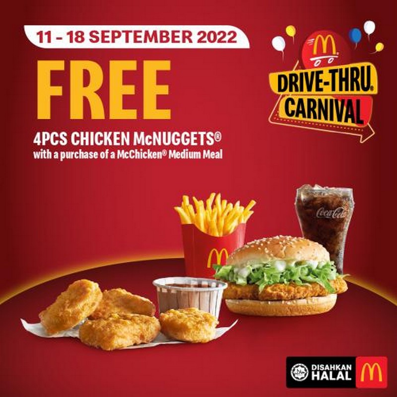 11-18 Sep 2022: Mcdonald's Drive-thru Carnival Weekly Deals Promotion 