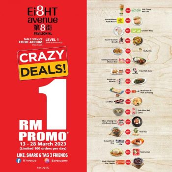8-Avenue-RM1-Crazy-Deals-Promotion-at-Pavilion-350x350 - Beverages Food , Restaurant & Pub Kuala Lumpur Promotions & Freebies Selangor 