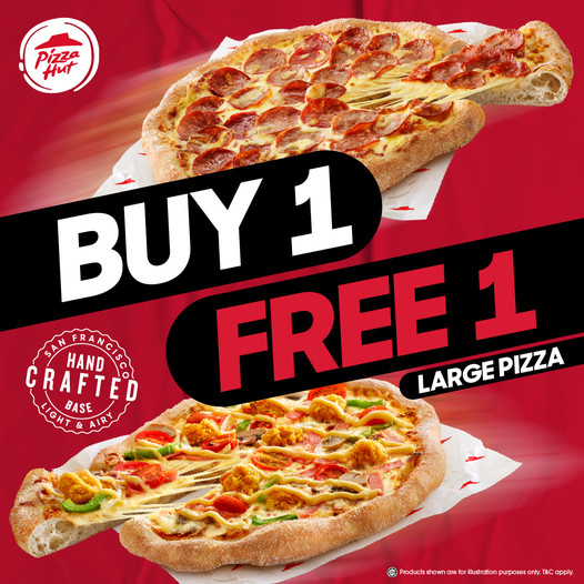 Buy 1 take 1 pizza deals hut