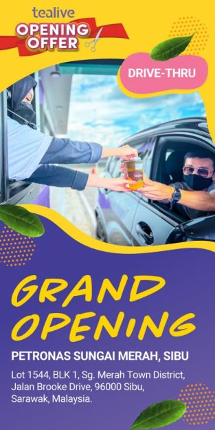 Tealive-Opening-Promotion-at-Petronas-Sungai-Merah-Sibu-313x625 - Beverages Food , Restaurant & Pub Promotions & Freebies Sarawak 