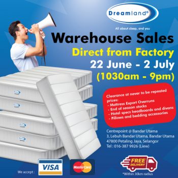 Dreamland-Warehouse-Sale-350x350 - Beddings Home & Garden & Tools Mattress Selangor Warehouse Sale & Clearance in Malaysia 