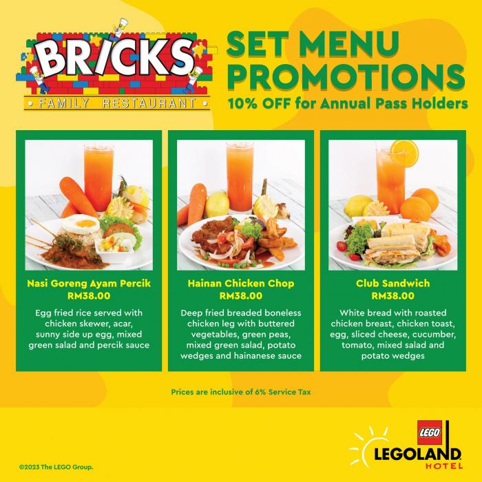 Hotel legoland restaurant store menu