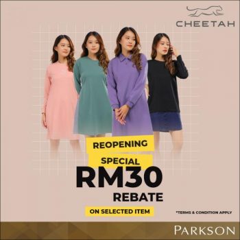 Cheetah-ReOpening-RM30-Rebate-Promotion-at-Parkson-Mahkota-Parade-350x350 - Apparels Fashion Accessories Fashion Lifestyle & Department Store Melaka Promotions & Freebies 