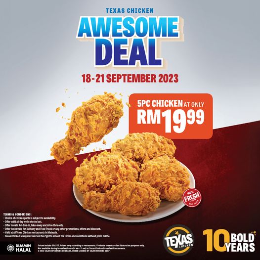 18-21 Sep 2023: Texas Chicken Awesome Deal - EverydayOnSales.com