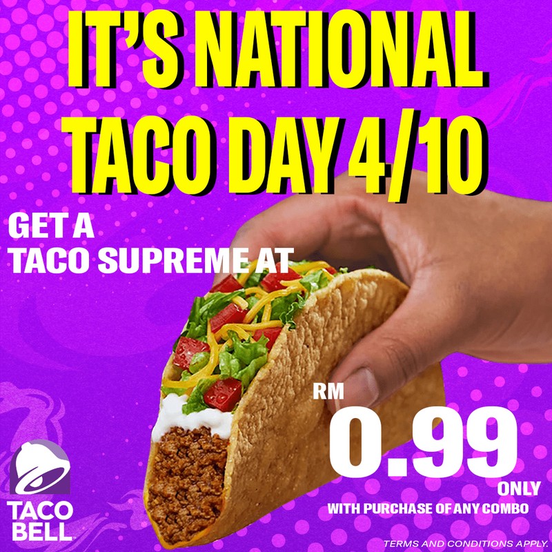 4 Oct 2023 Onward Taco Bell National Taco Day Special