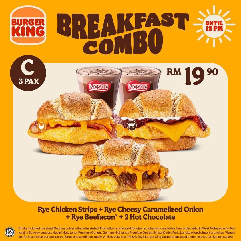8 Jan 2024 Onward Burger King Breakfast Combo Deal