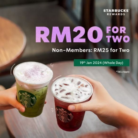 19 Jan 2024: Starbucks - 2 For RM20 Promo - EverydayOnSales.com