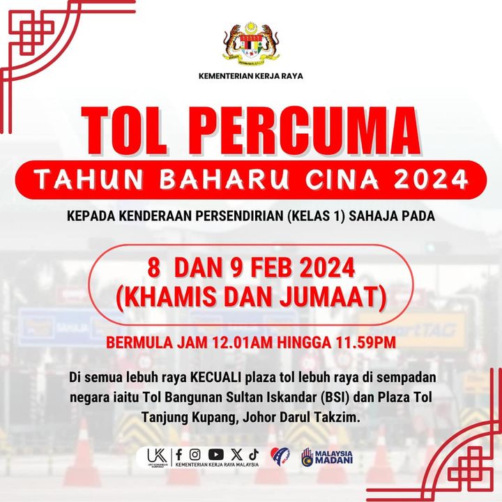 8 9 Feb 2024 PLUS Highway Offers Free Tolls For Chinese New Year 2024   PLUS Highway Offers Free Tolls For Chinese New Year 2024 