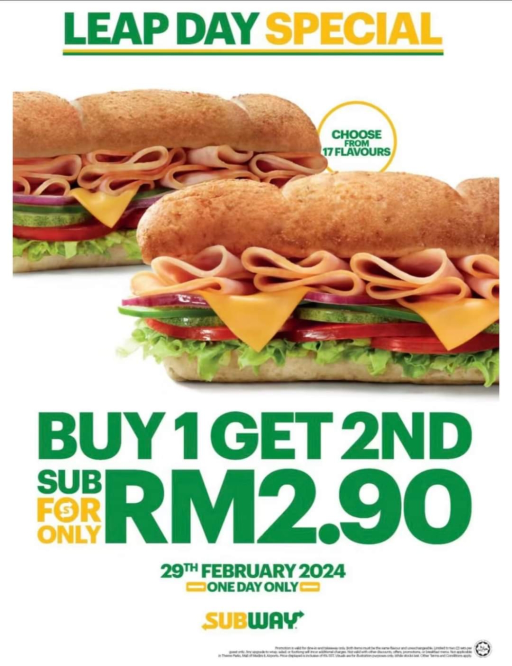 29 Feb 2024 Subway Leap Day Special