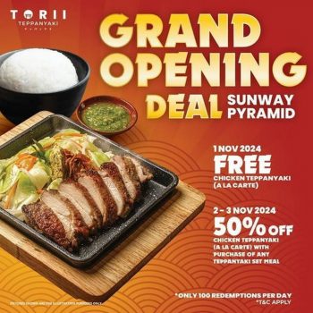 1–3 November 2024: Torii Teppanyaki: Grand Opening Promotion at Sunway ...