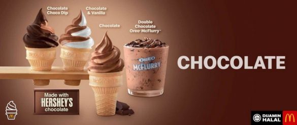 McDonald's with Hershey Chocolate Ice-Cream With 4 Flavours to Choose ...