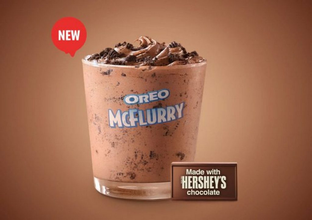 McDonald's with Hershey Chocolate Ice-Cream With 4 Flavours to Choose ...