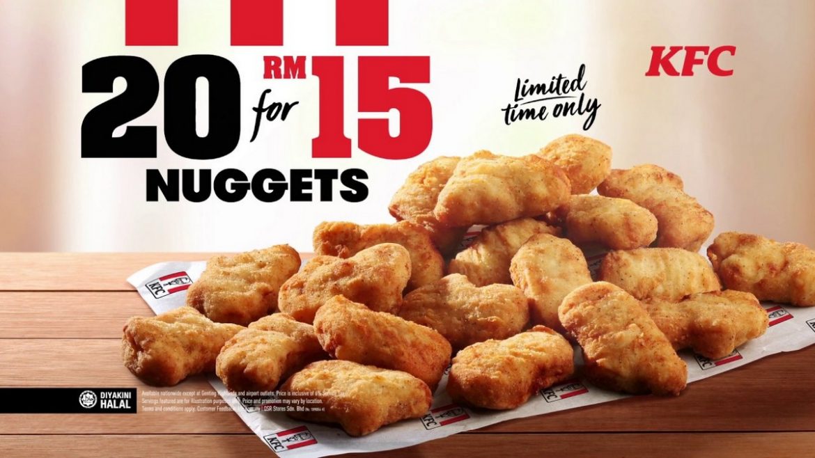 KFC With Latest promotion on 20 Pcs of Nuggets for RM15 only ...