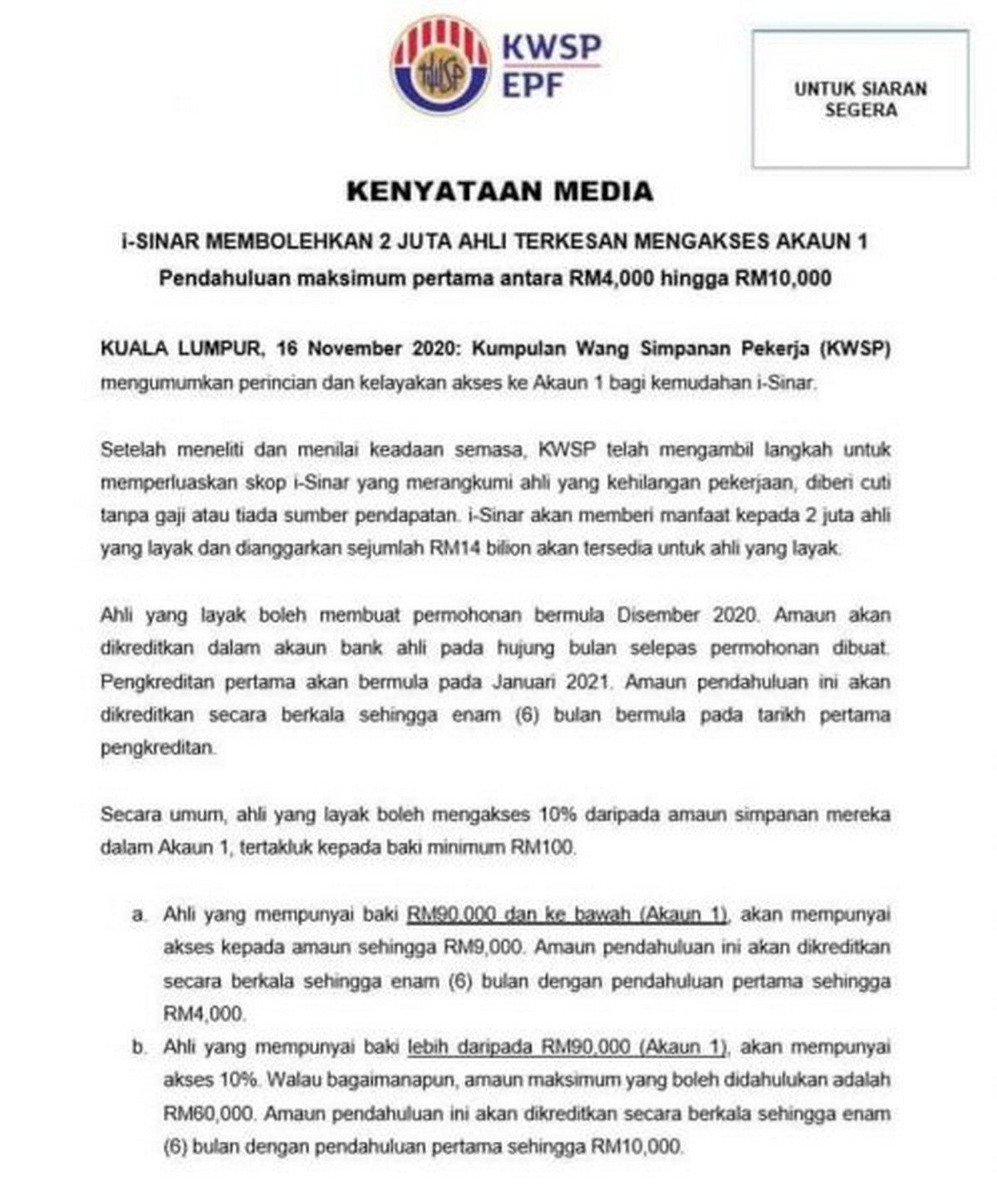 Malaysian Can Withdraw From Rm9 000 Rm60 000 From Epf Account 1 With These Guides Everydayonsales Com News