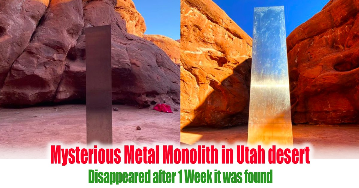 Mysterious Metal Monolith In Utah Desert Disappeared After 1 Week It ...