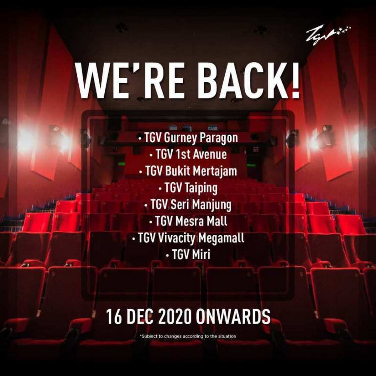 Gsc Tgv And Mbo Cinema Will Reopen On 16 Dec On Selected Branch Only Everydayonsales Com News