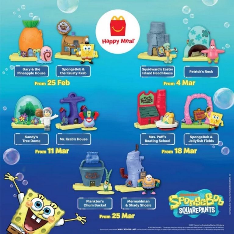 McDonald's Now Offers SpongeBob SquarePants Toys For Their Happy Meals