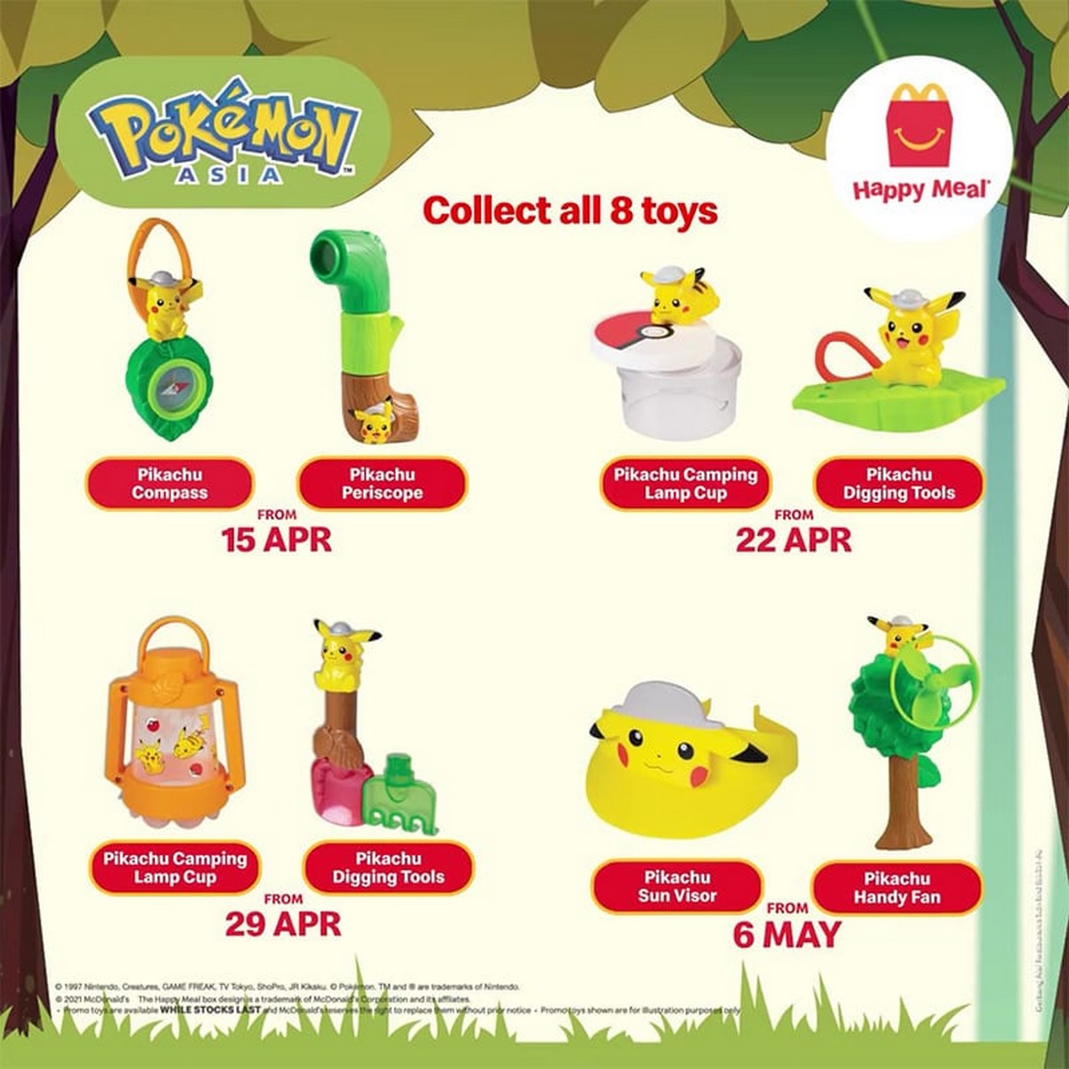 Mcdonald's Latest Toy Collection of Pikachu with 8 Styles Waiting You