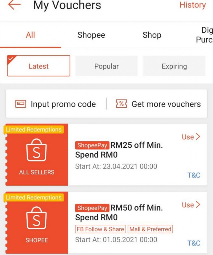 Shopee giving away RM25 & RM50 discount coupons! No minimum purchase ...